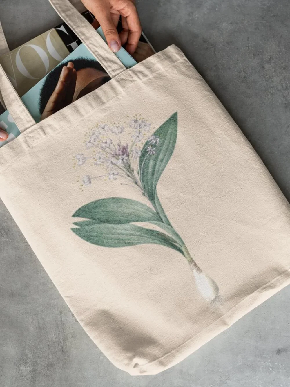 Pygmy Hyacinth Vintage Floral Print Graphic Canvas Tote Bag